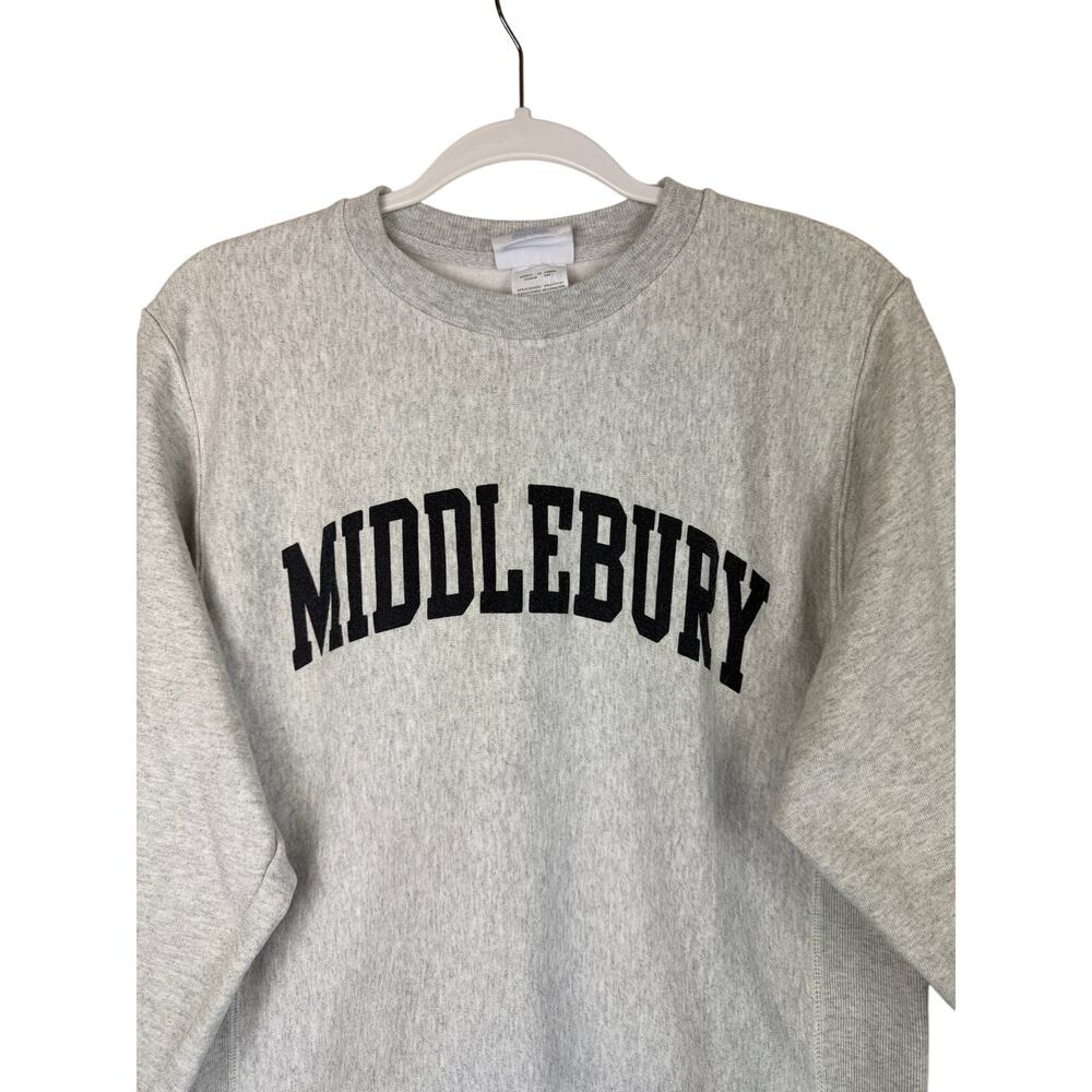 Champion Reverse Weave Middlebury Crewneck Sweatshirt Unisex Size S Gray College - Picture 4 of 6